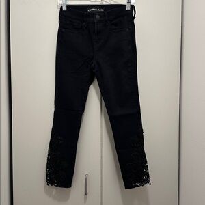 Express Black Jeans with Lace Hem